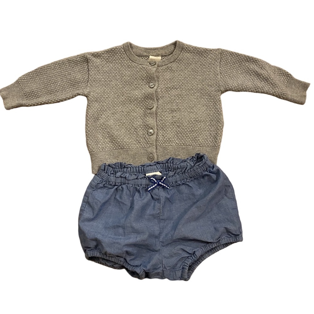 H&M Baby Girl Lot 4-6-9 Summer Shorts Spring Cardigan Bundle Outfit Set 4/$20 🛑